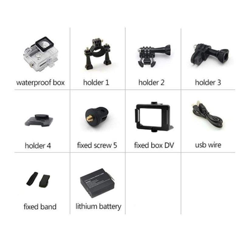 Sports Cam Full HD 1080p / 720p Med tilbehør eStore