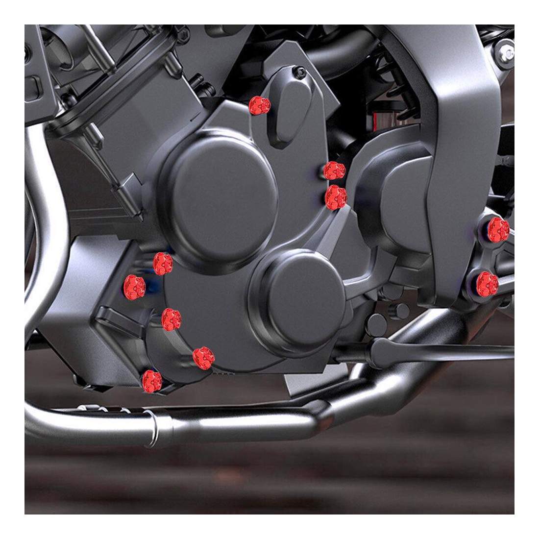 Skruebeskyttelse for Motorsykkel - 30 stk - Rød