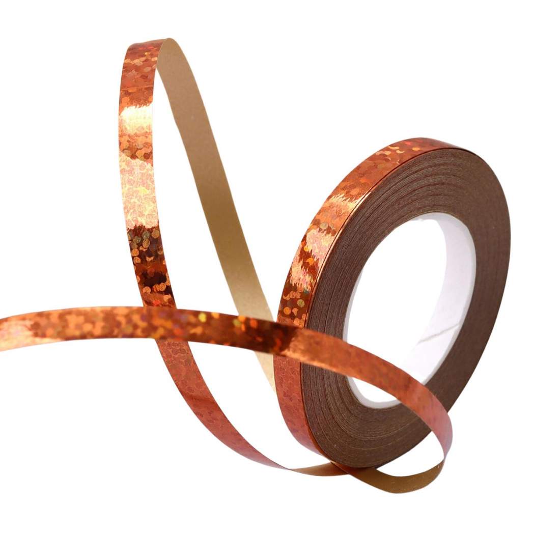 Glitrende dekorbånd - oransje - 10 meter