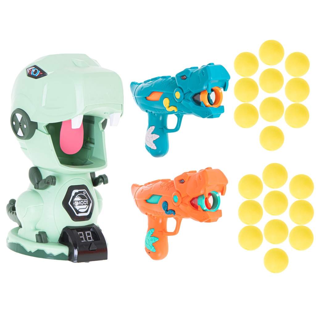 Dinosaurskyteskive - 2 pistoler