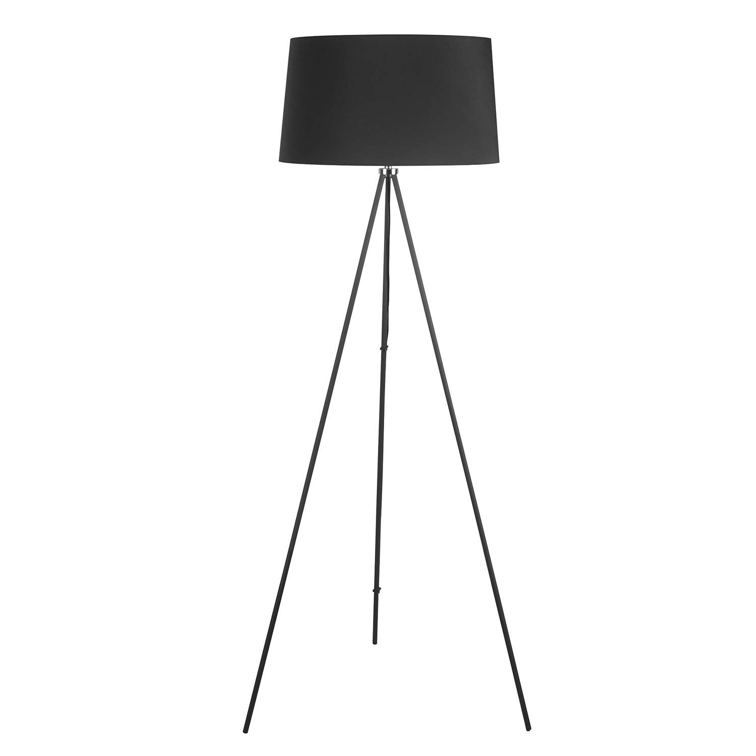Skandinavisk gulvlampe soverom, svart stoff og metall