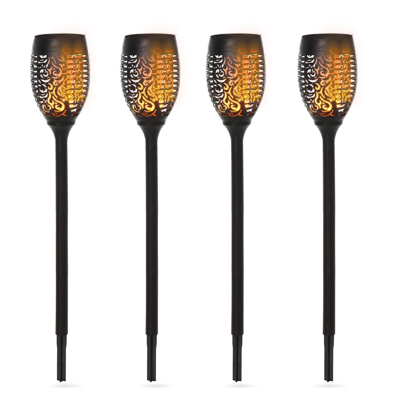 Hage Solar Lamps Set 4, IP44, 6-8H, Black