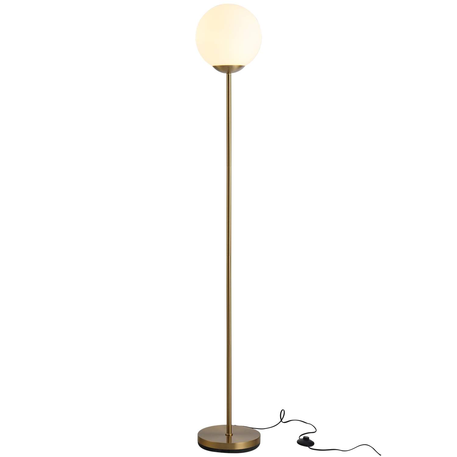 Elegant gulvlampe i gull med glass, 171 cm