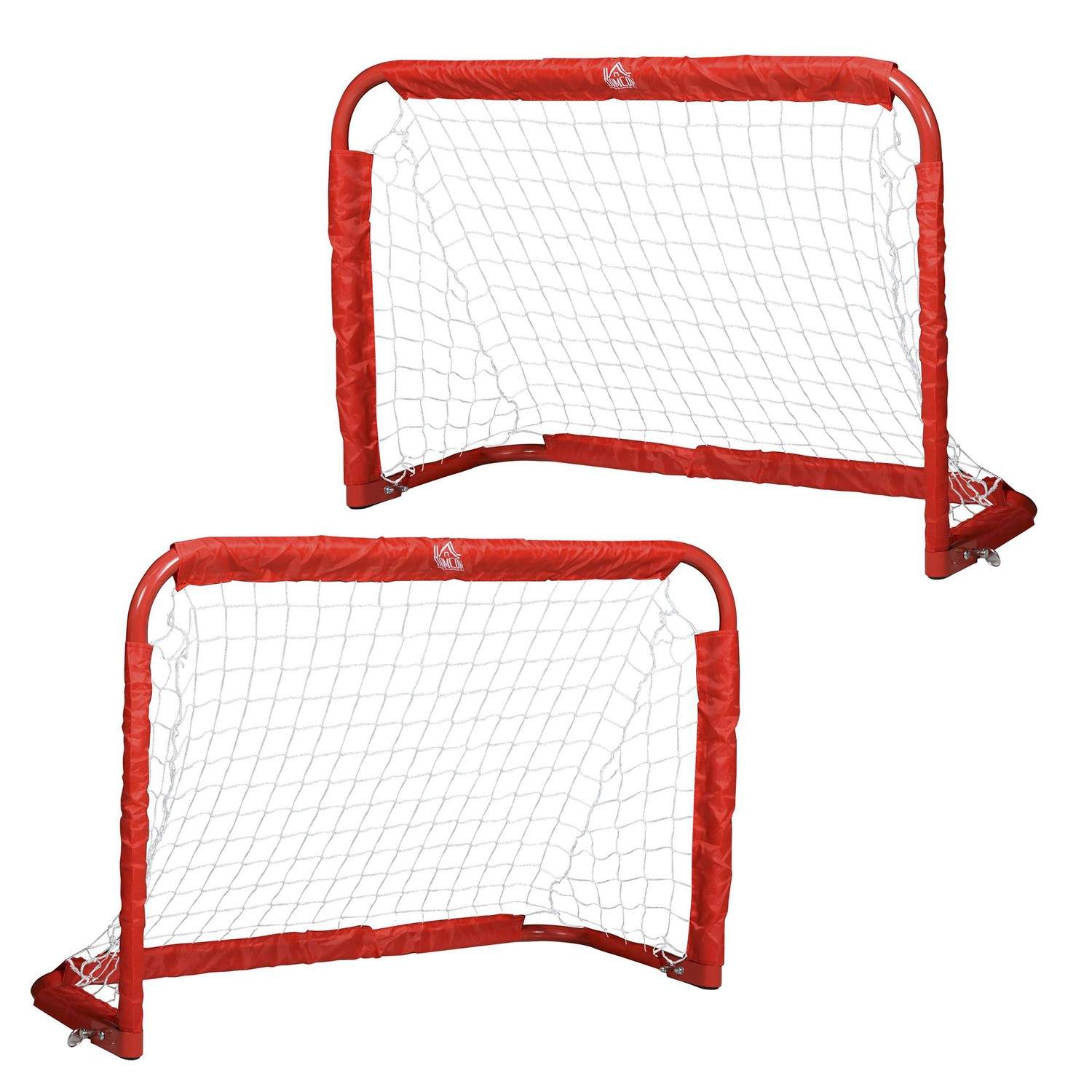 Sammenleggbare fotballmålsett, rødt, 90x36x60 cm