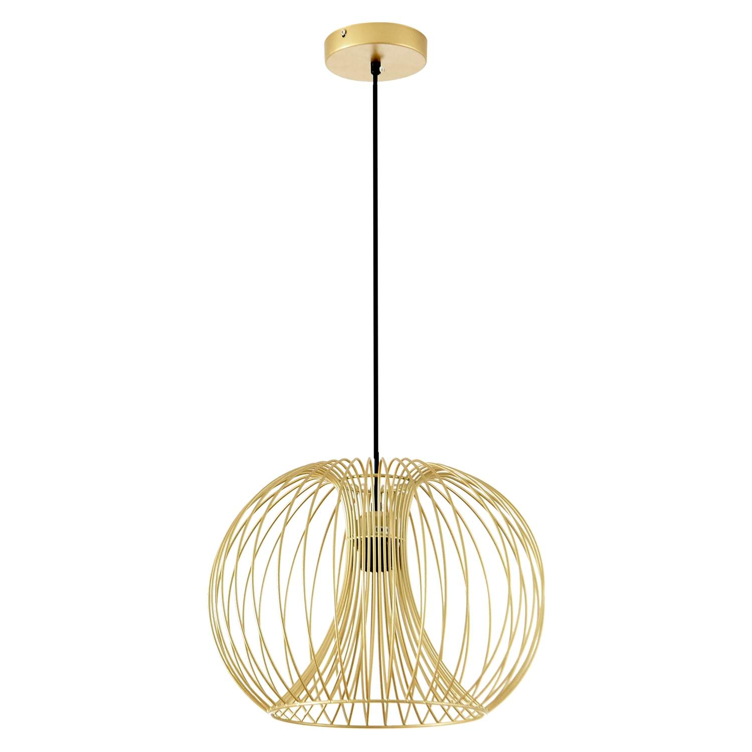 Vintage taklampe, høydejusterbar, gull/stål