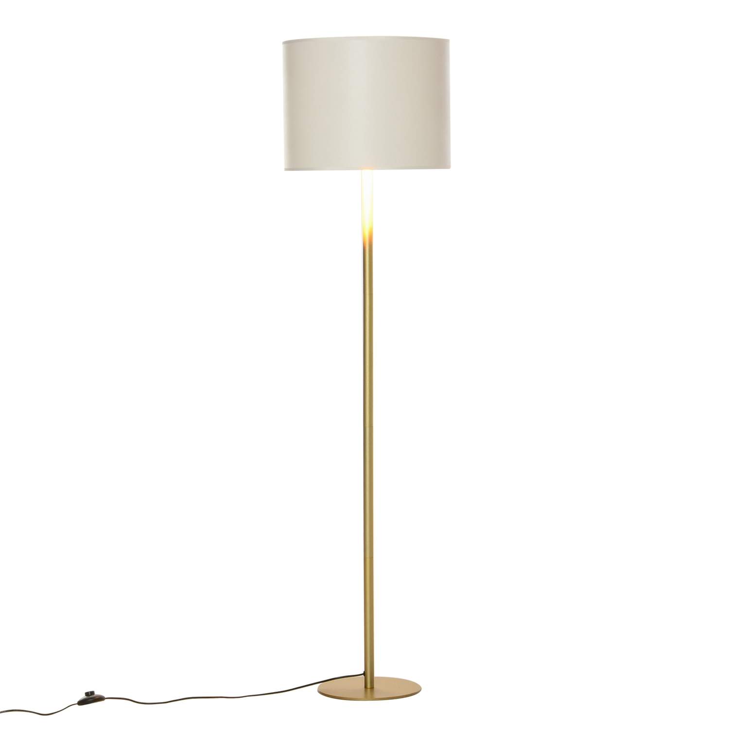 Hvit Gulvlampe i metall og polycotton Ø40x160 cm
