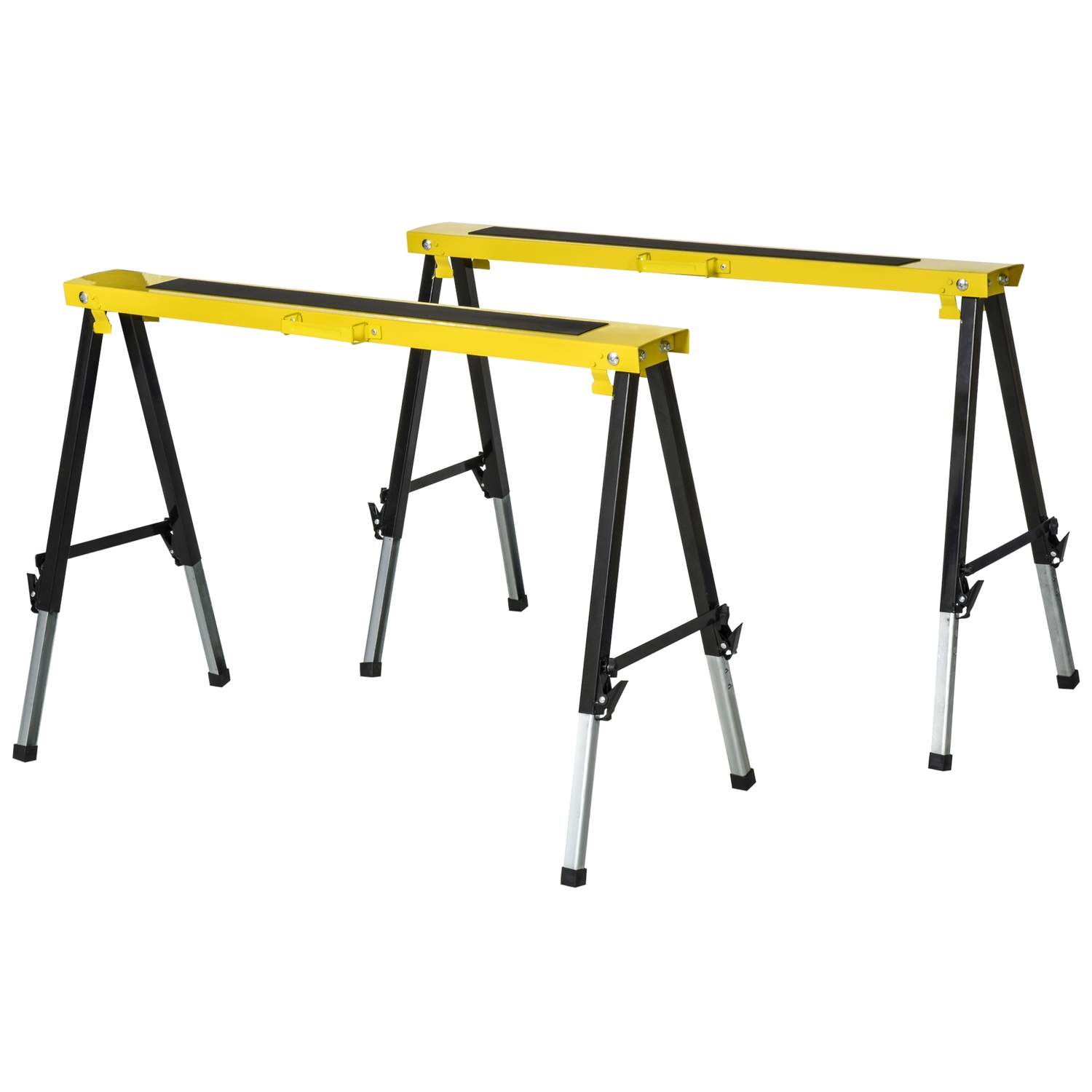 Sammenleggbar saghest Arbeidsbuk Stål 100kg Gul/Sort