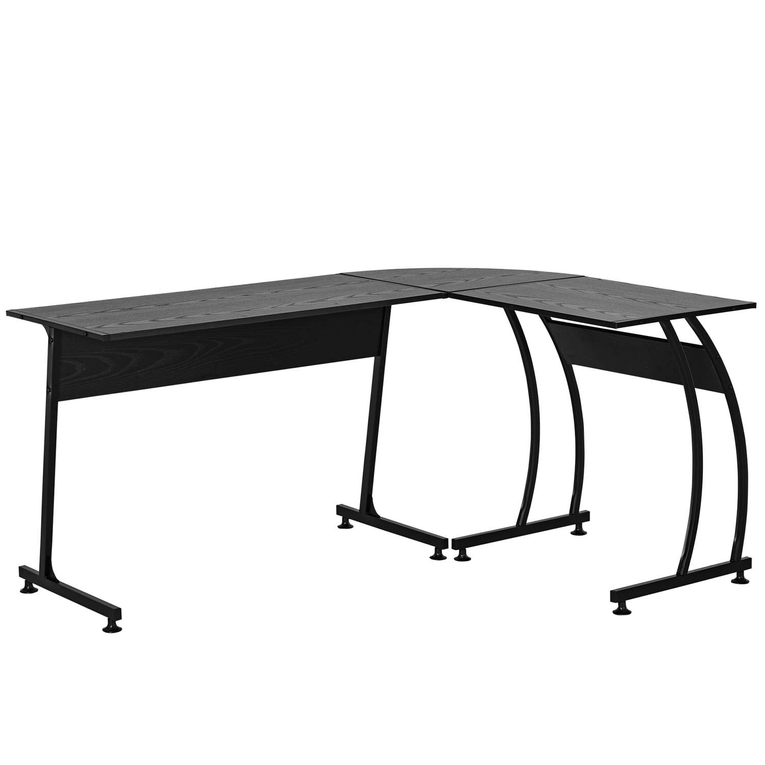 Minimalistisk L-formet hjørnepult, svart
