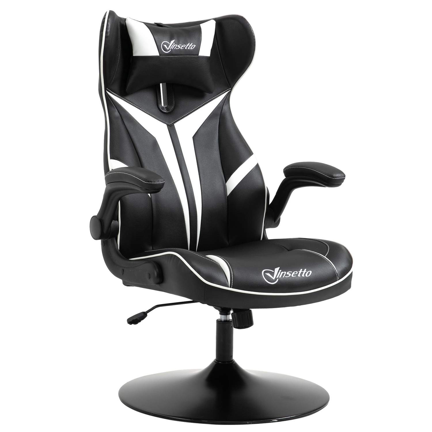 Ergonomisk spillestol Svart/Hvit Justerbar