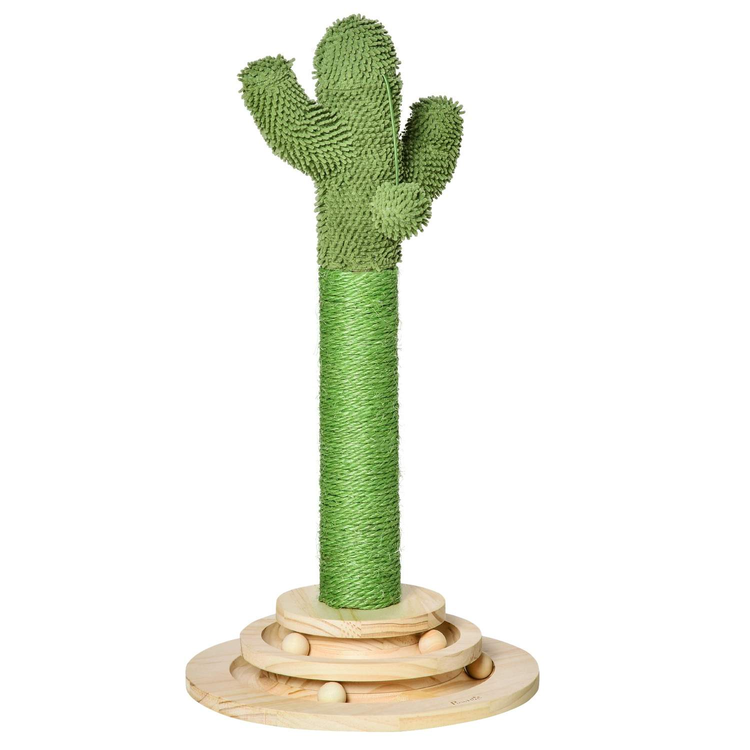 Kaktusformet skrapestolpe i tre og sisal, 60 cm
