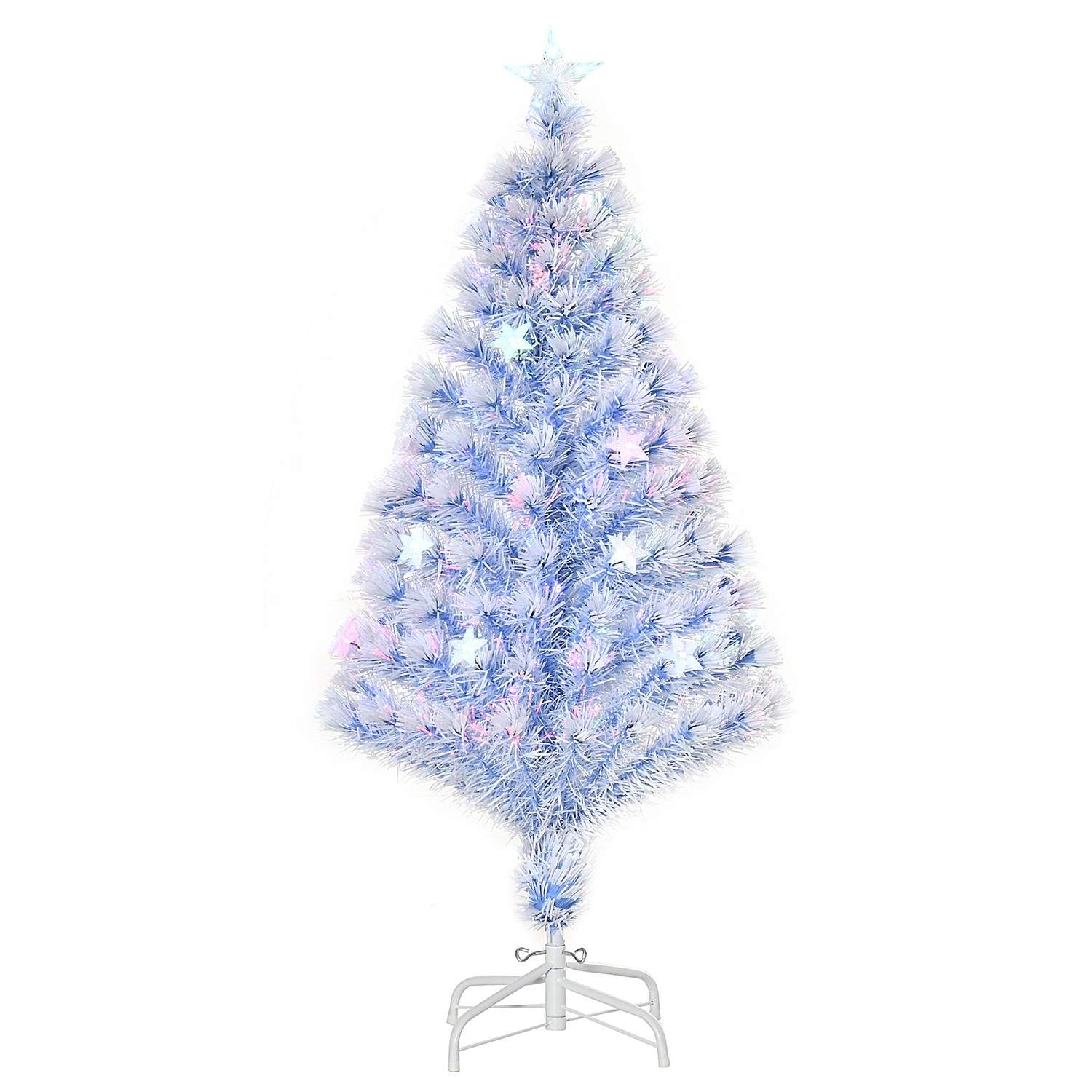 Hvit & Blå Kunstjuletre med LED 120 cm