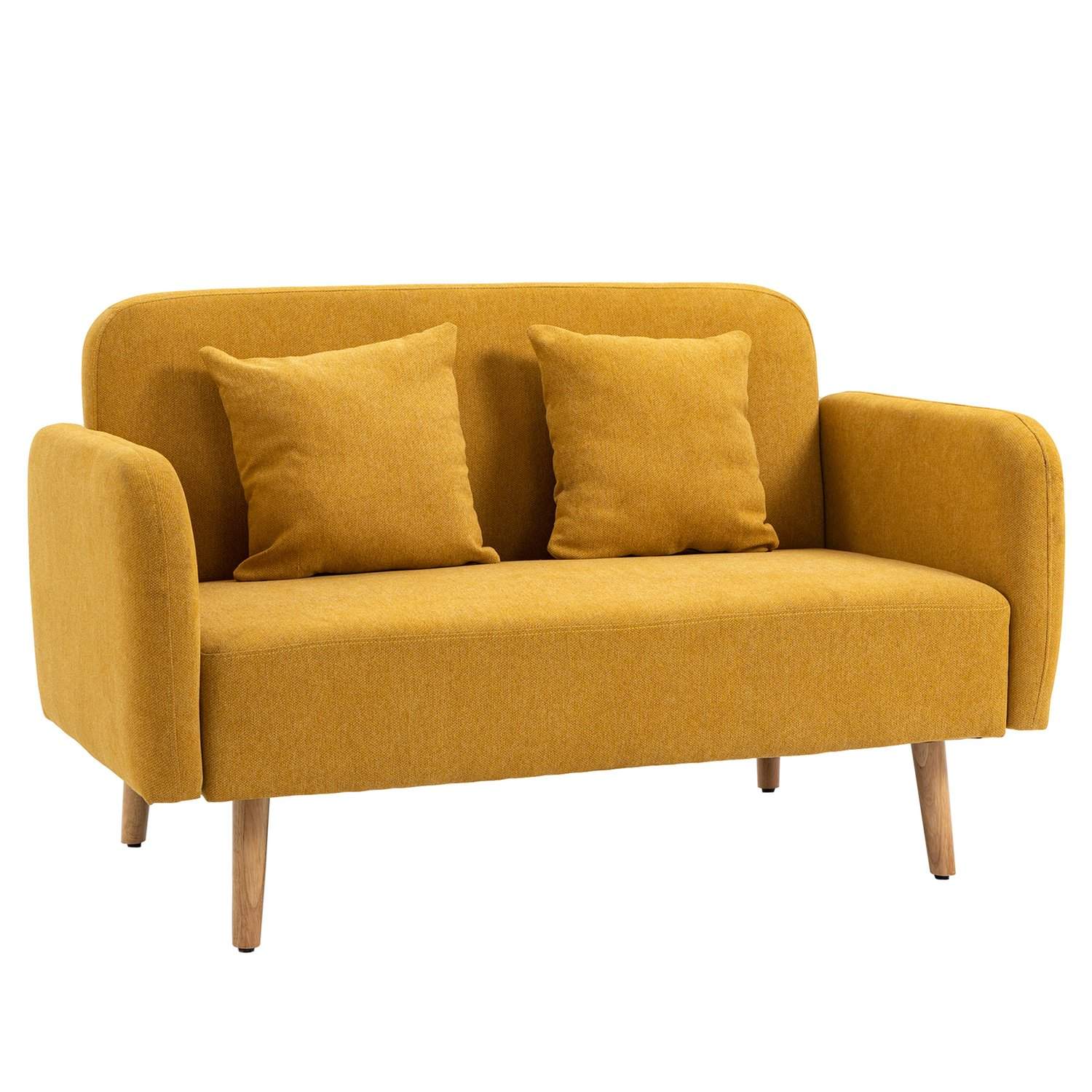 Kompakt 2-seters Loveseat med pute og fotstøtte