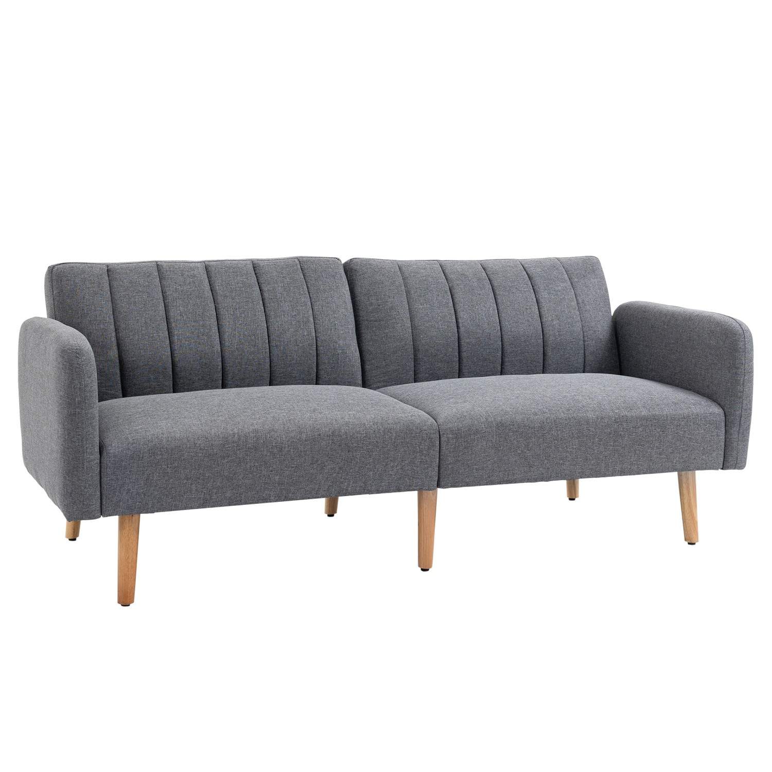 Grå 2-seters sammenleggbar sovesofa i linlook