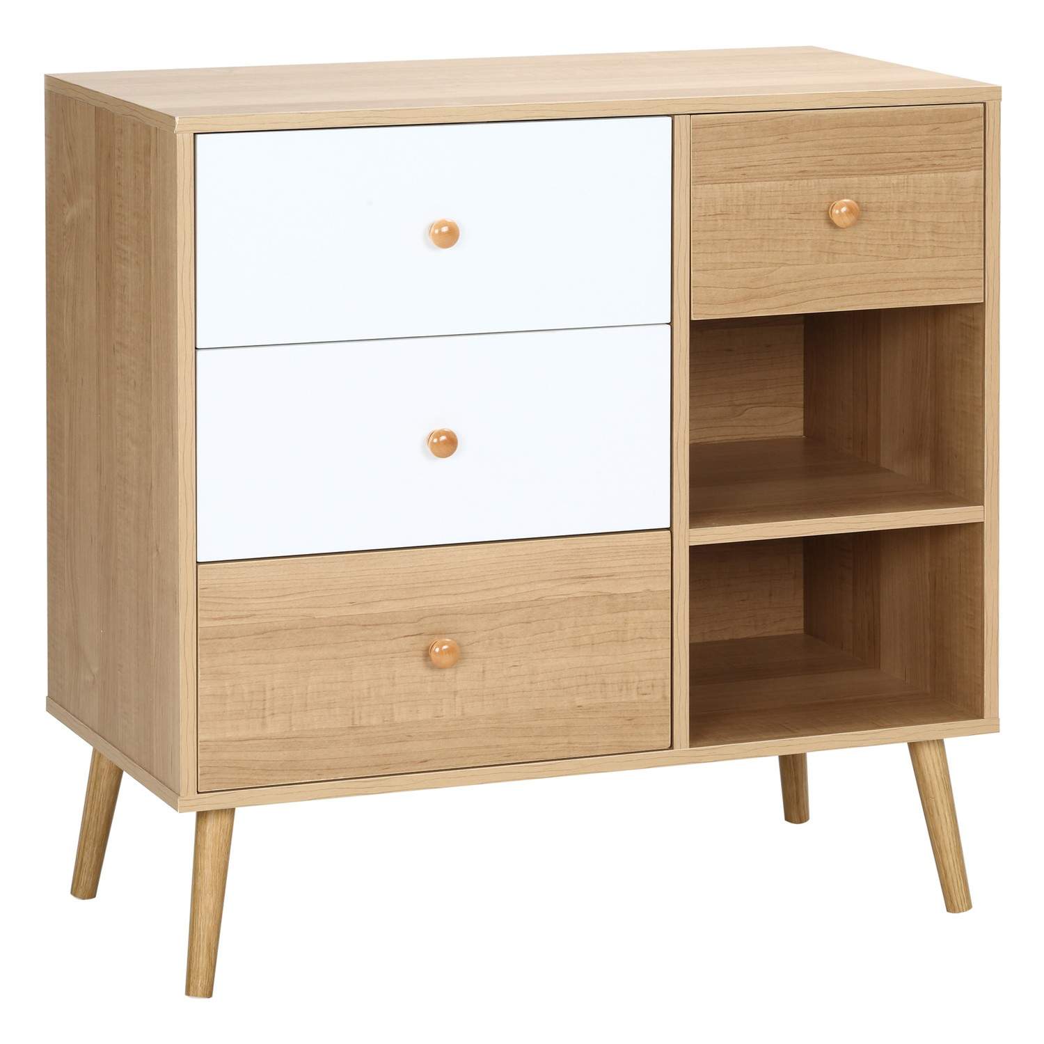 Skjenk for kjøkkenskap, 2 rom & 4 skuffer, Scandi design