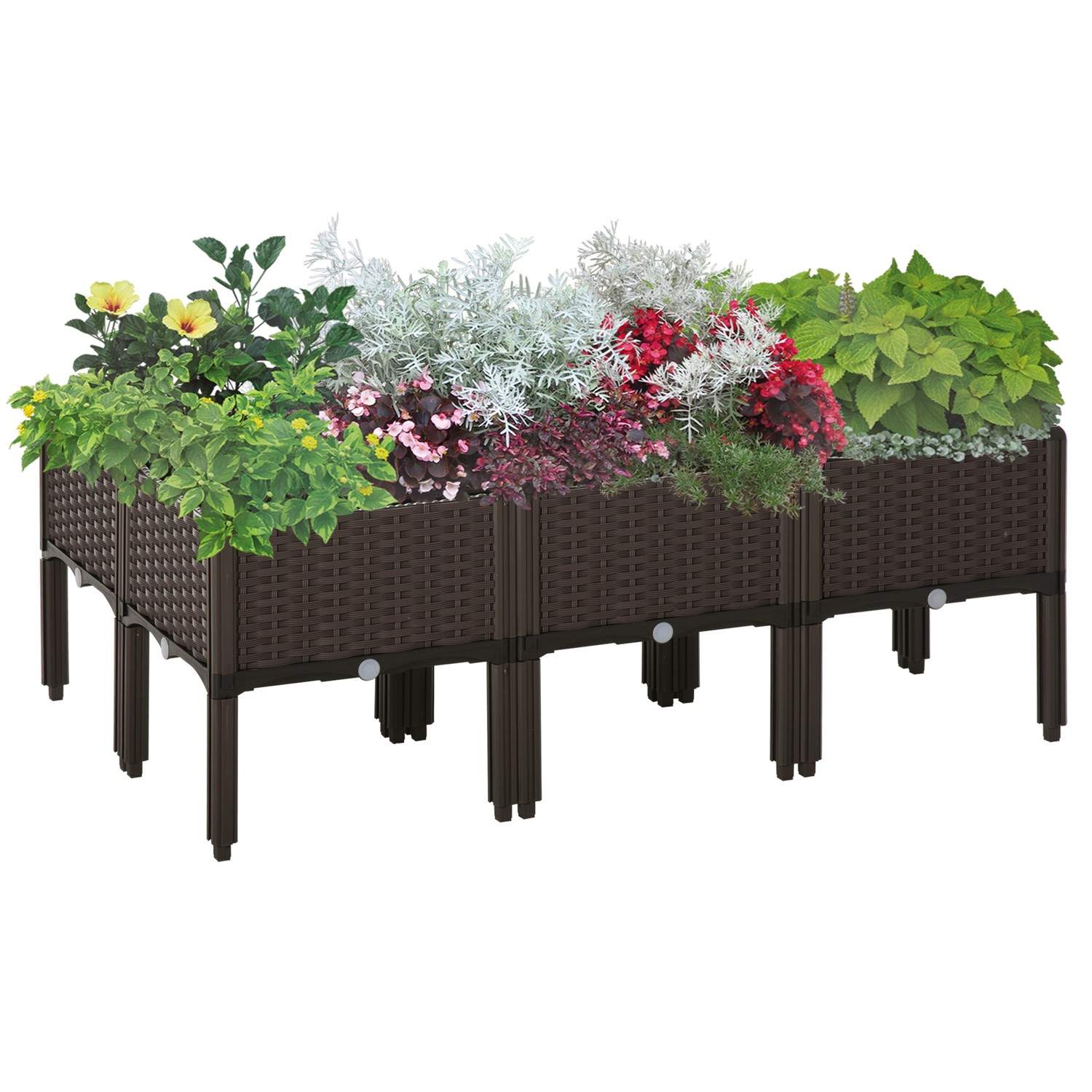 Plantekasse Rattan look Brun 40x40x44cm