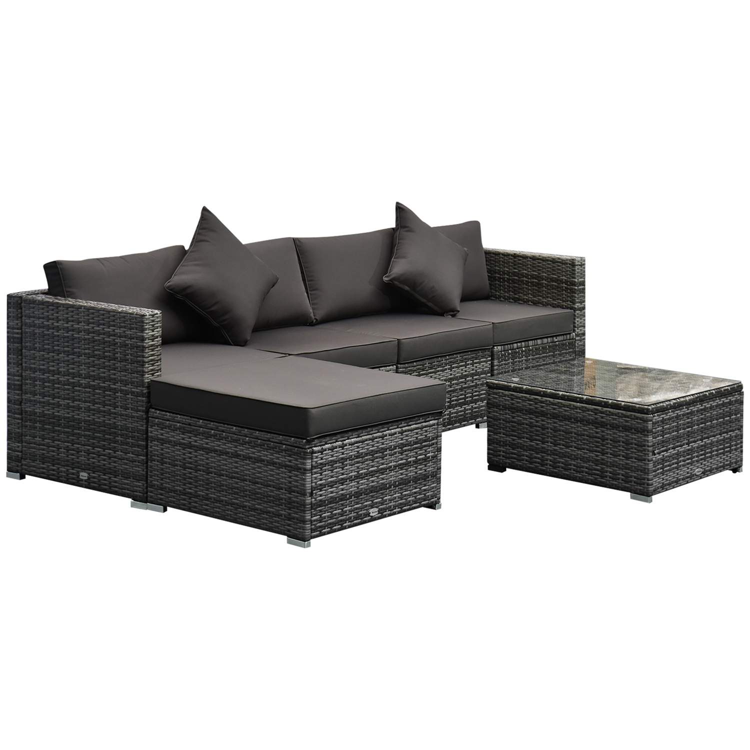 Polyrattan Hagemøbler 4 Pers Grå