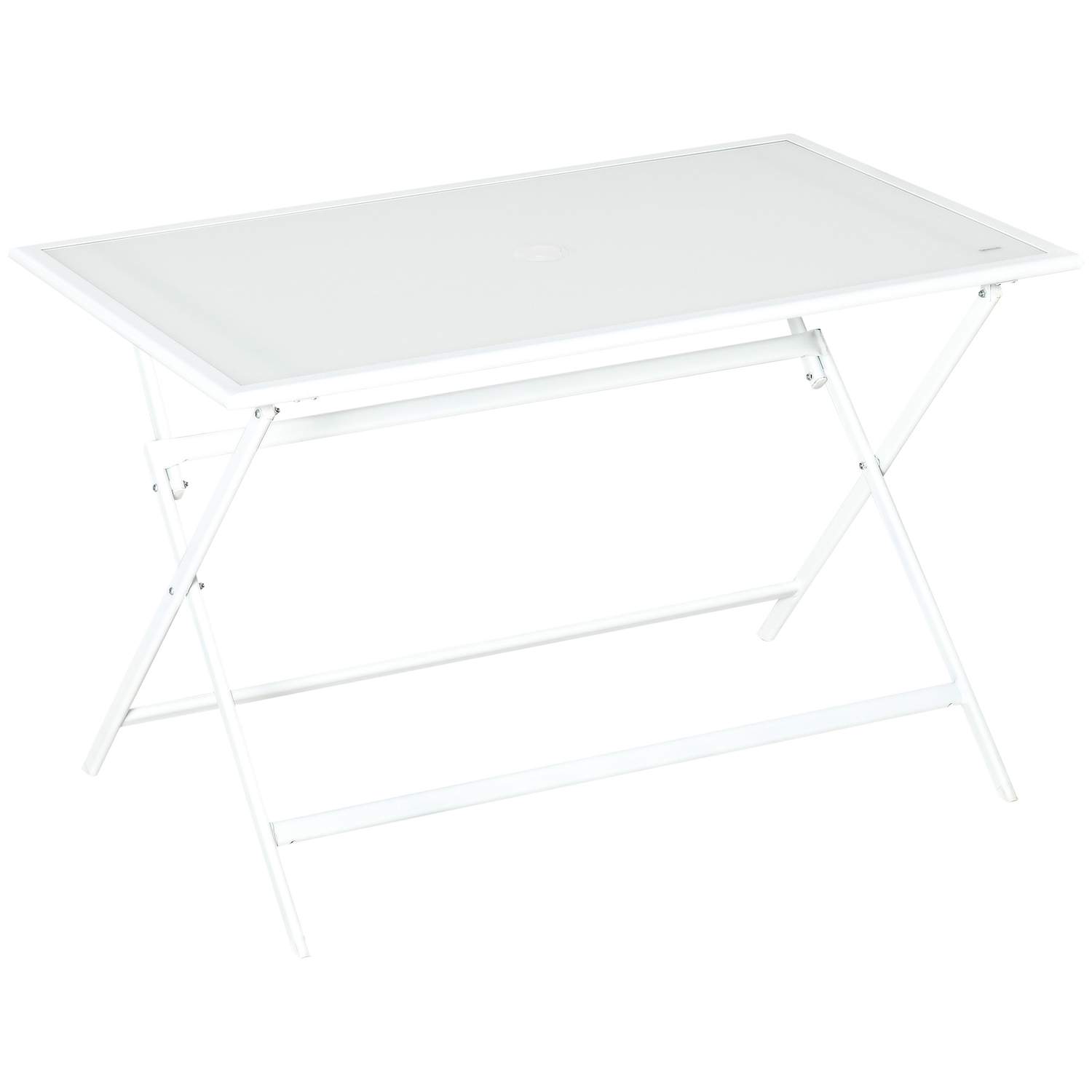 Sammenleggbart hagebord med paraplyhull 110x70 cm