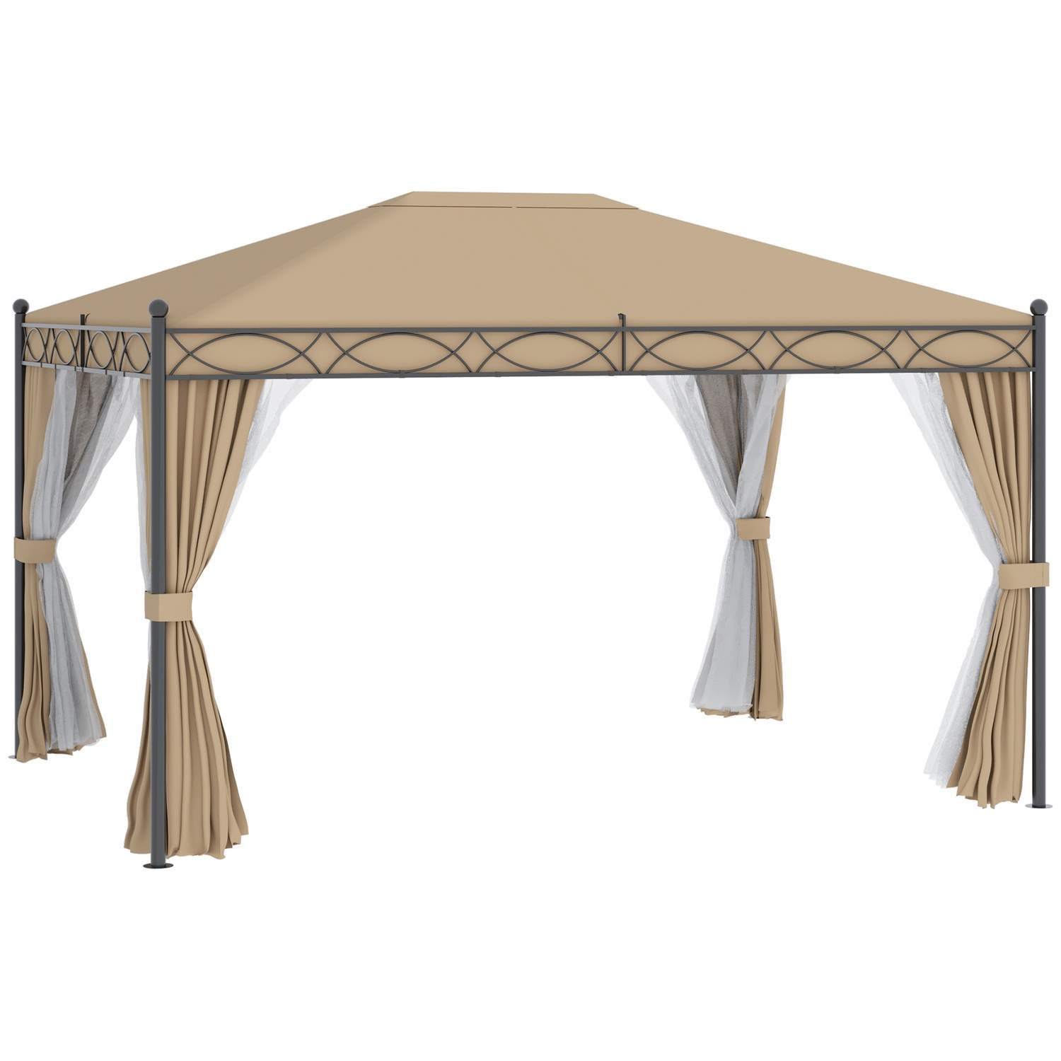 Elegant hagetelt 3x4M med sidevegger og myggnett