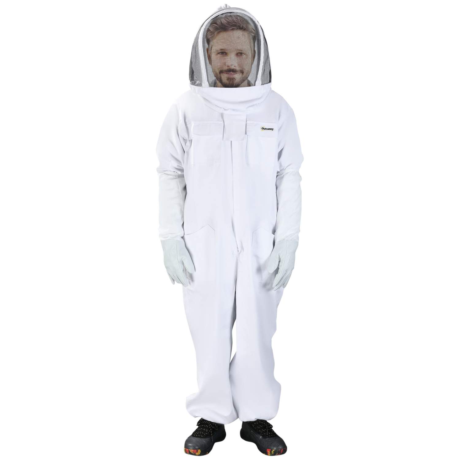 Unisex Birøkterdress Bomull XXXL Hvit Med slør