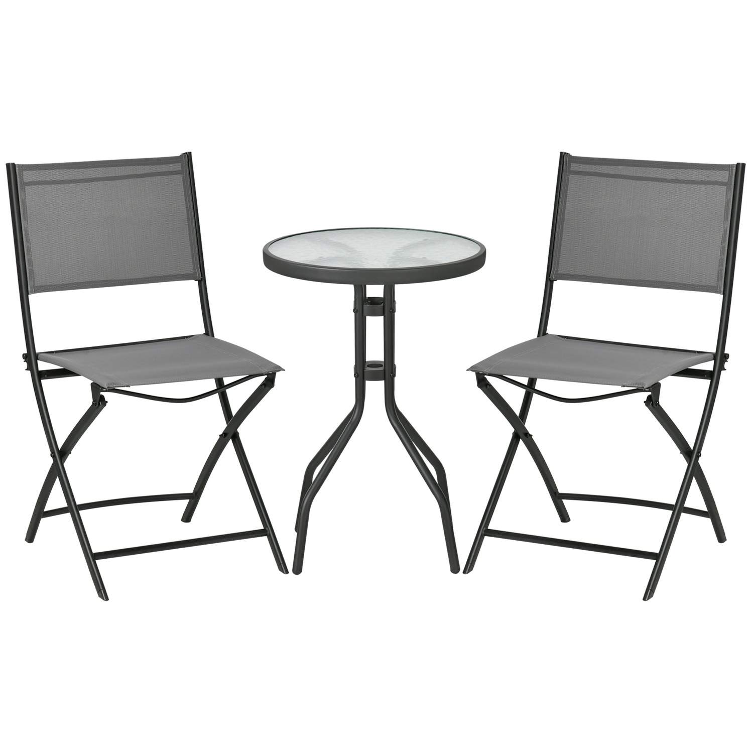 Hagebistrosett 2 Pers Stålgrå