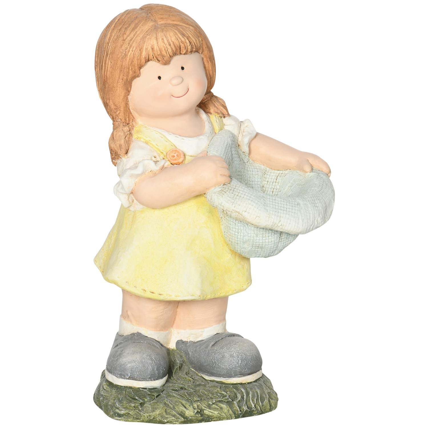 Værbestandig hagestatue med lue 45 cm