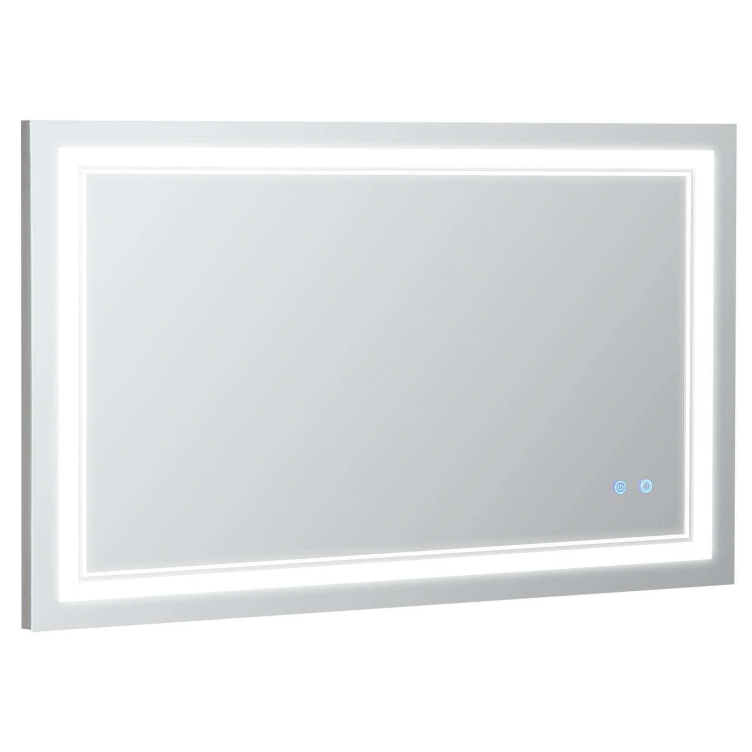 LED baderomsspeil med touch, 3 lysmoduser, IP44