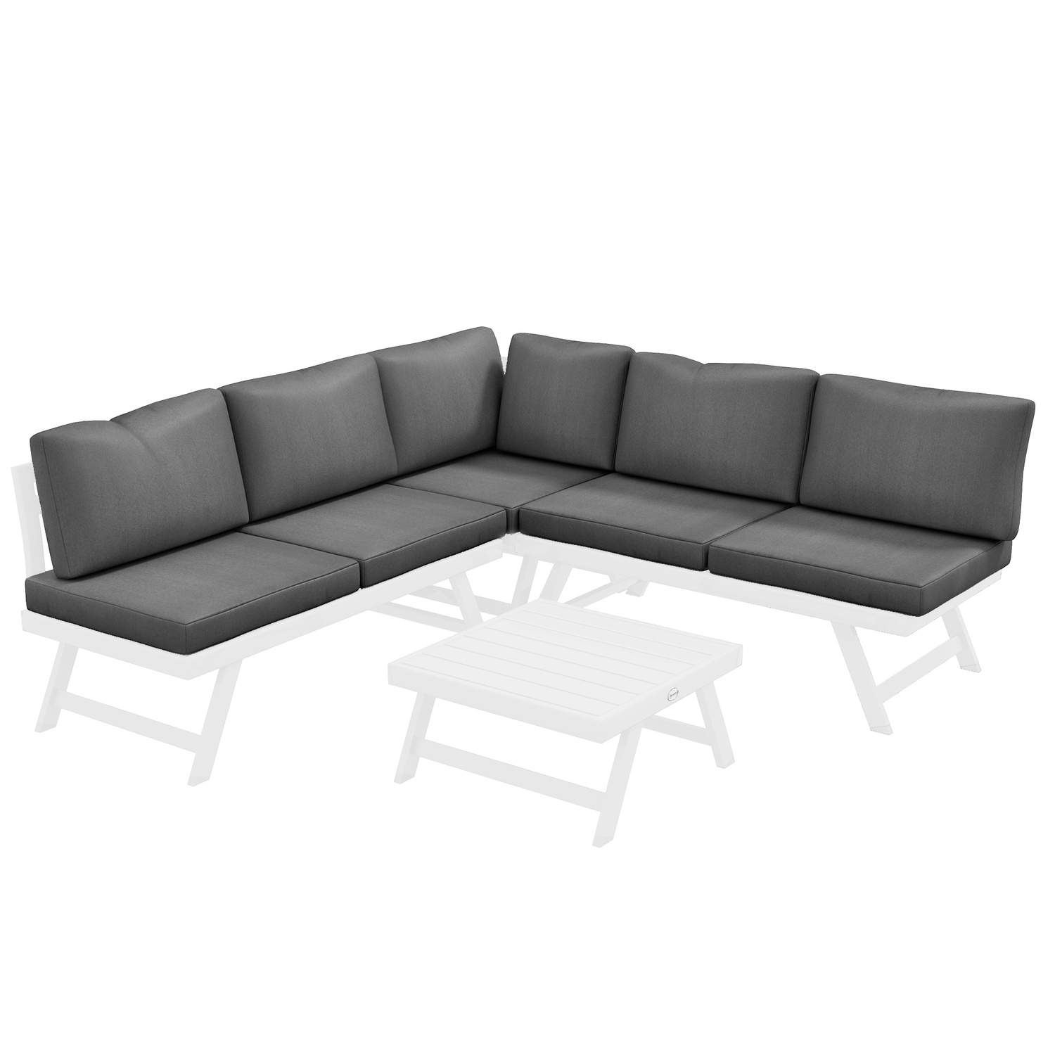Grå Hagemøbelsett med hjørnesofa