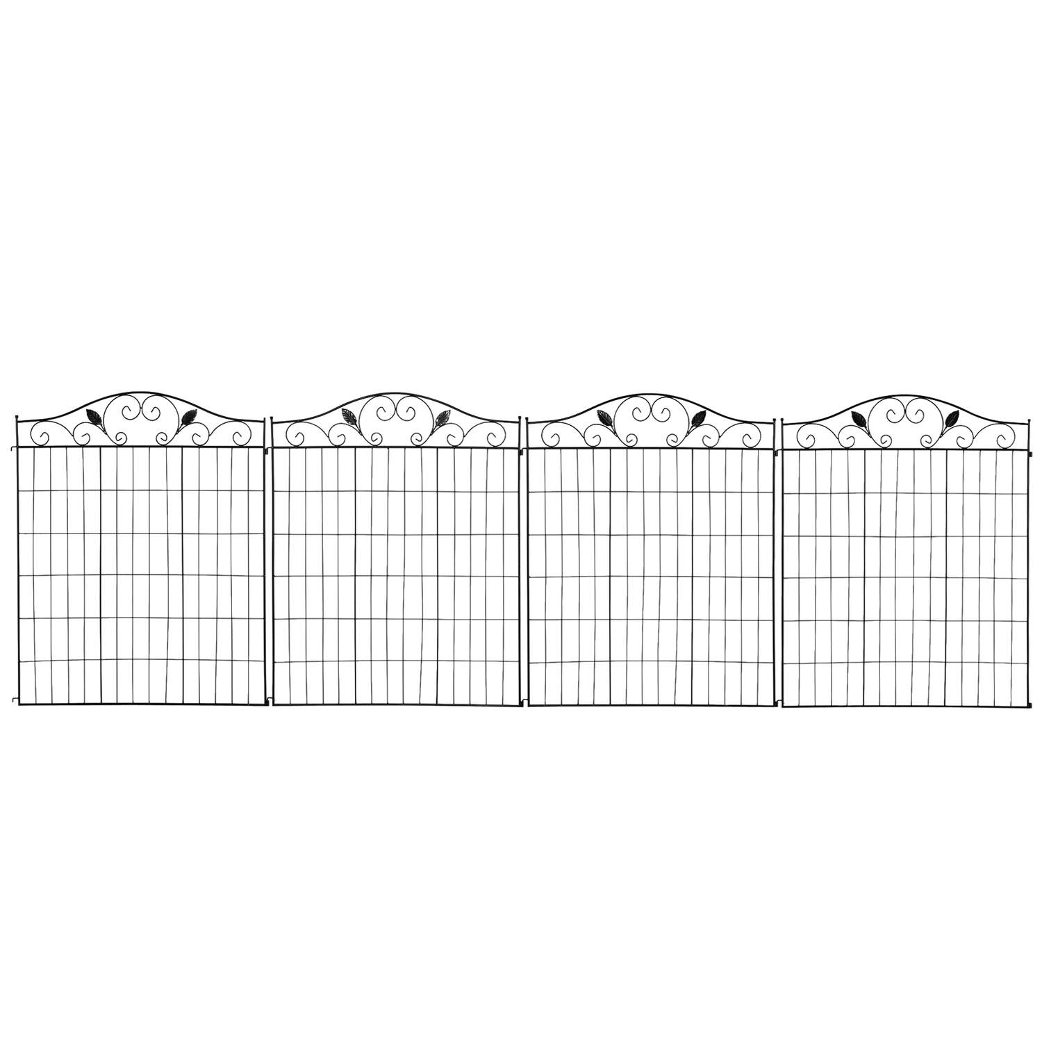 Dekorativt metallgjerde 365x112cm for hage