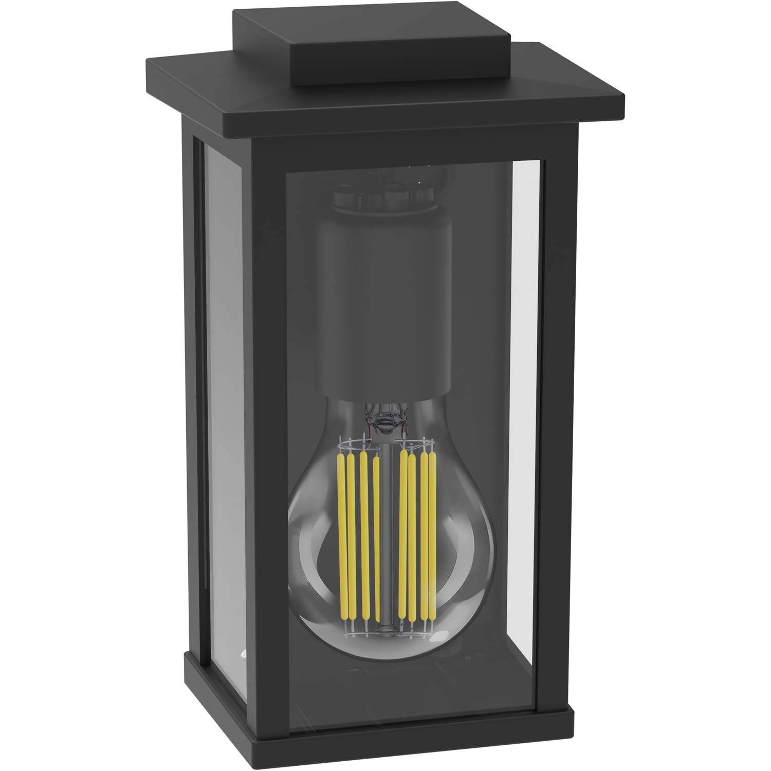 Mirth Vegglampe (E27 stikkontakt) IP44 Aluminium/Glass Sort