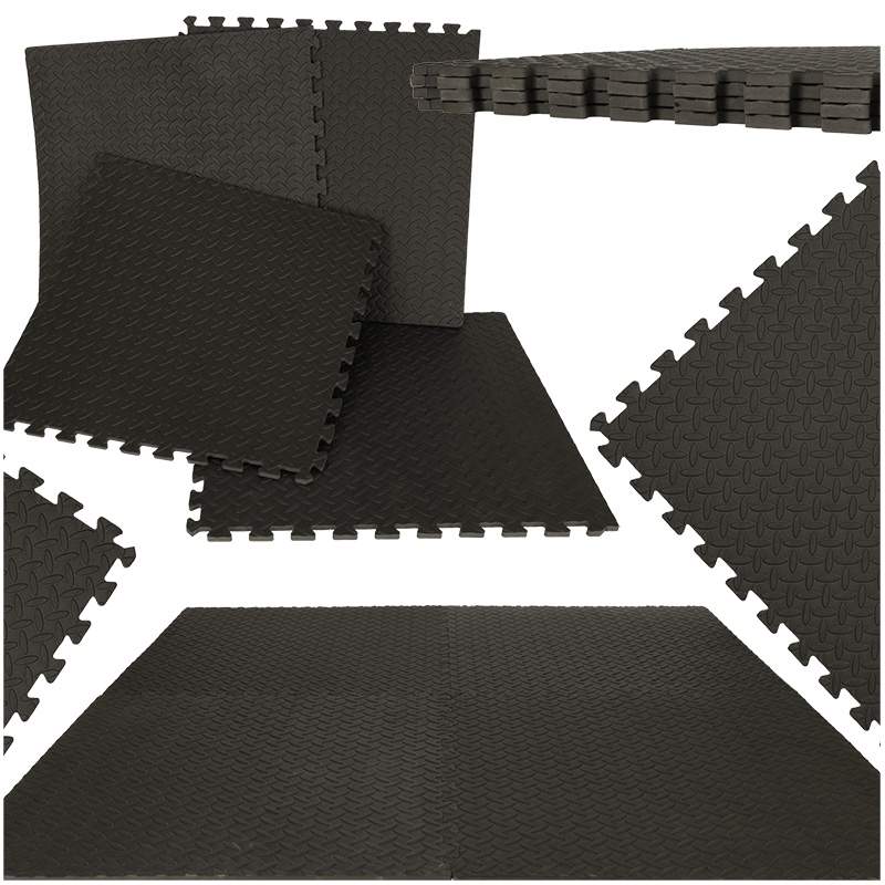 Svart multifunksjonelt skumpuslespill 60x60cm Beskyttelsesmatte