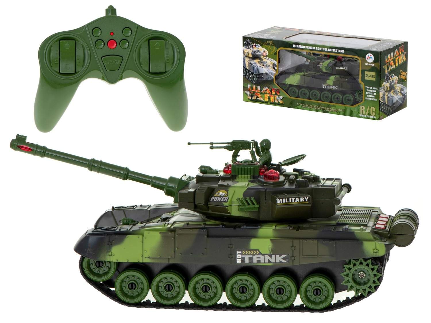Fjernstyrt tank med lyd og infrarød kamp