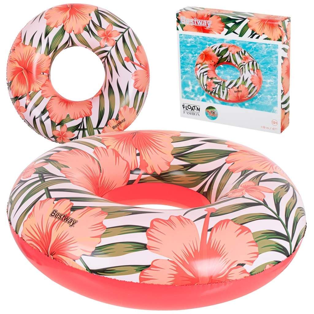 Tropical Swim Wheel 119 cm - Hvit/Rosa, 90 kg