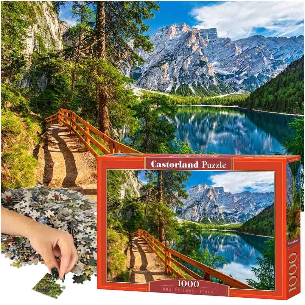 Puslespill 1000 brikker - italienske Braies Lake