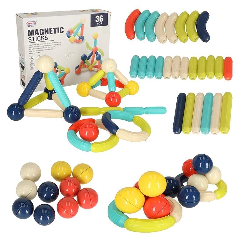 Fargerike magnetiske byggeklosser for kreativ lek