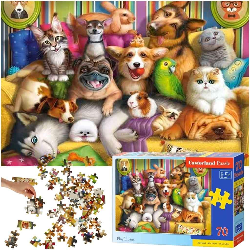 Funny Animals Puzzle - Utvikler ferdigheter, 5+