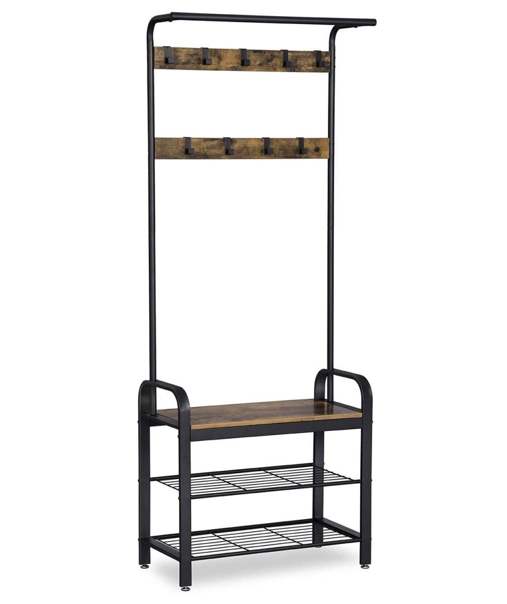 Stabil kleshenger med skohylle og justerbare ben