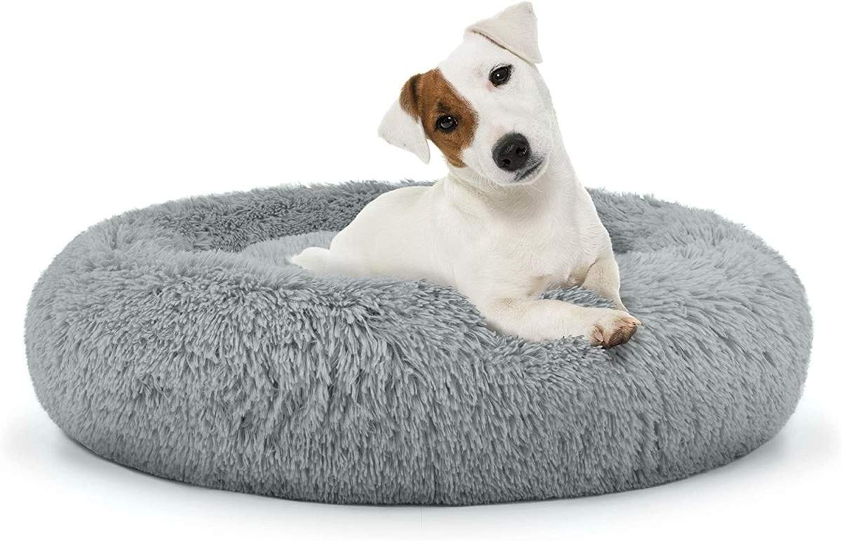 Myk fluffy plysjseng for kjæledyr