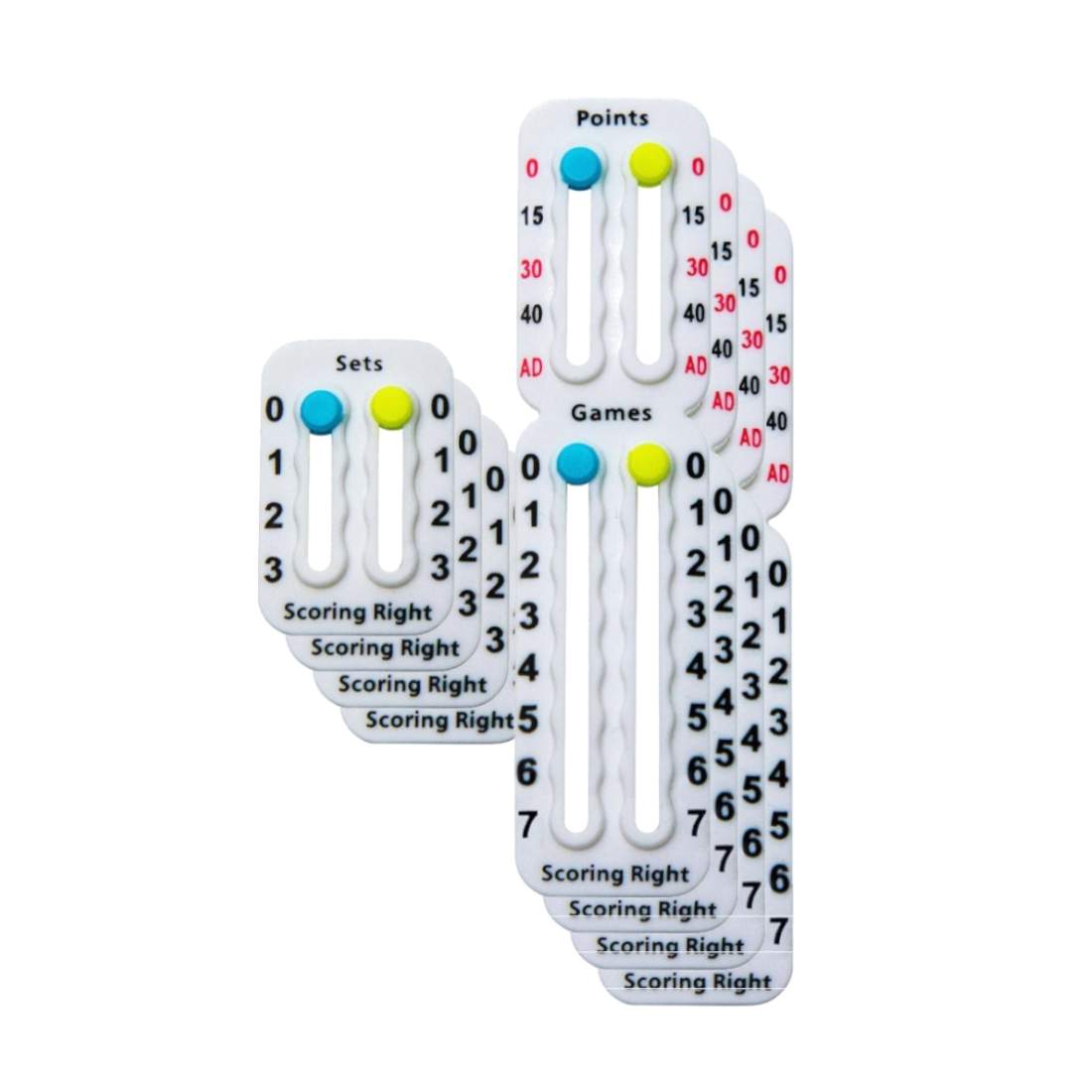 Scoring Right, poengscore – hvit (4-pakning)