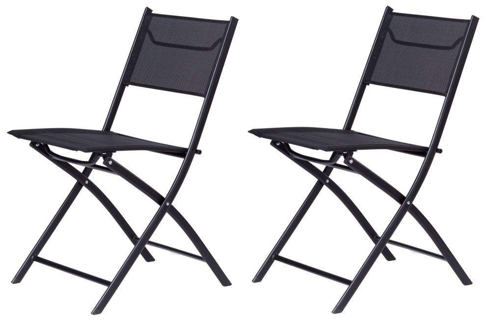 Sorte hagestoler til terrasse, 2-pak Sorte hagestoler til terrasse, 2-pak