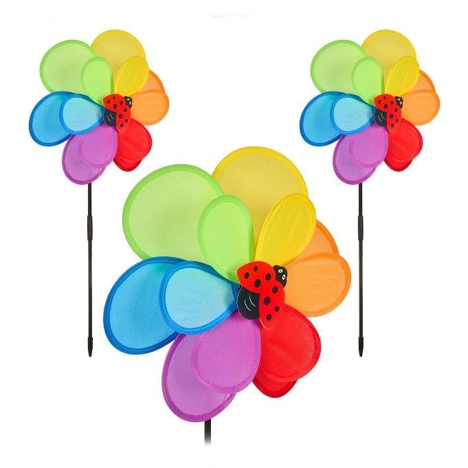 3x pinwheel med marihøne