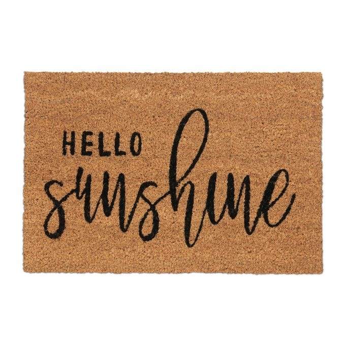 Hello Sunshine dørmatte i kokosnøtt