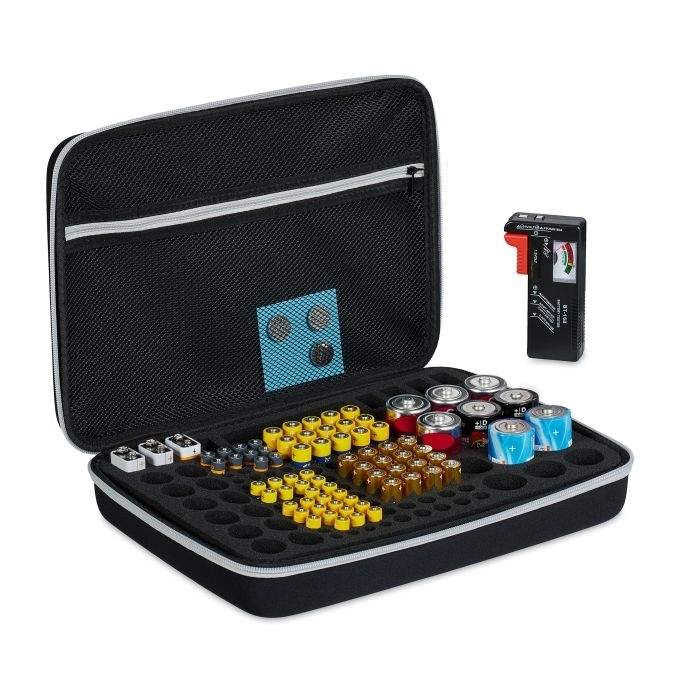 Batterikasse med tester