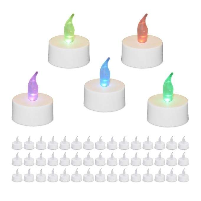 LED varmelys med fargeskifte, 50 stk