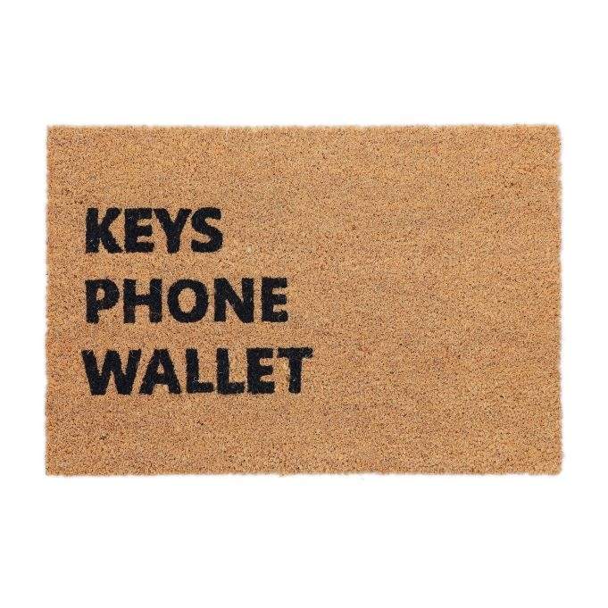 Kokosnøtt dørmatte "Key Phone Wallet