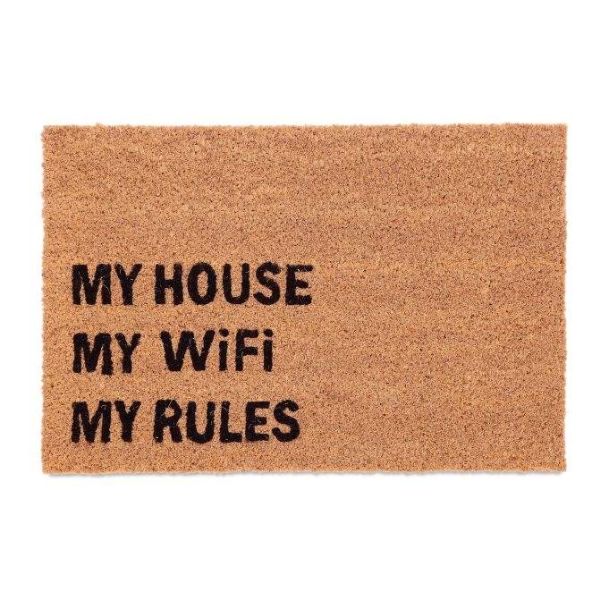 Dørmatte i kokos "MY WiFi MY RULES"