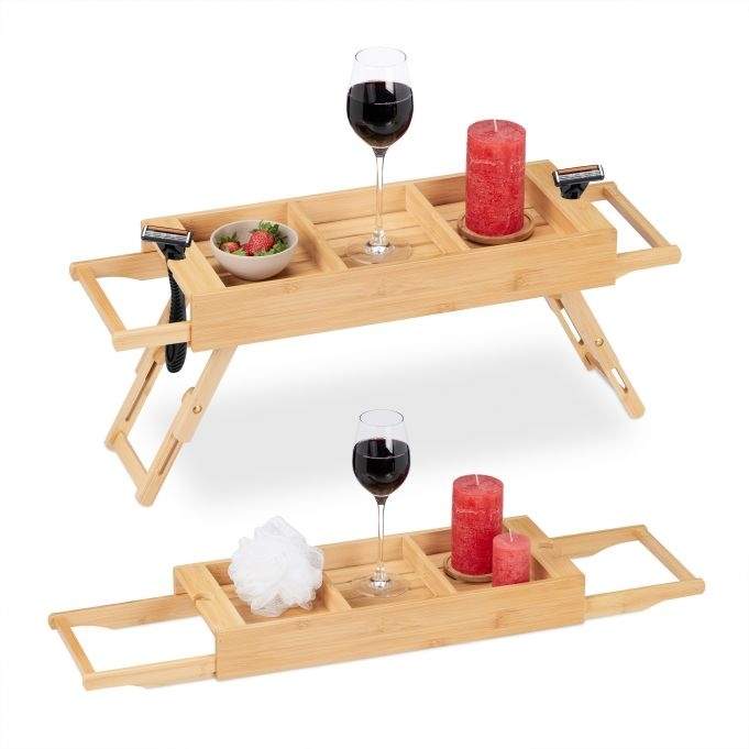 Uttrekkbar badehylle med føtter