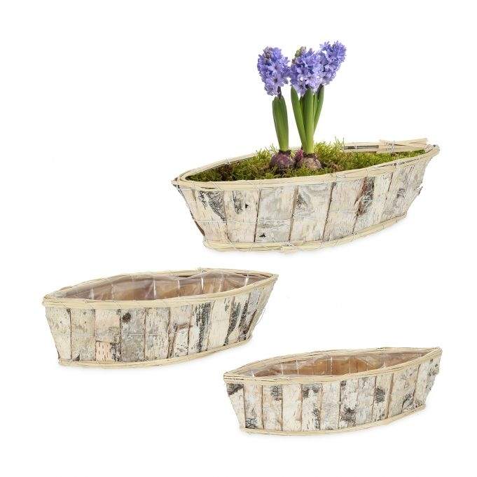 Skipsformet blomsterpotte - sett med 3 stk