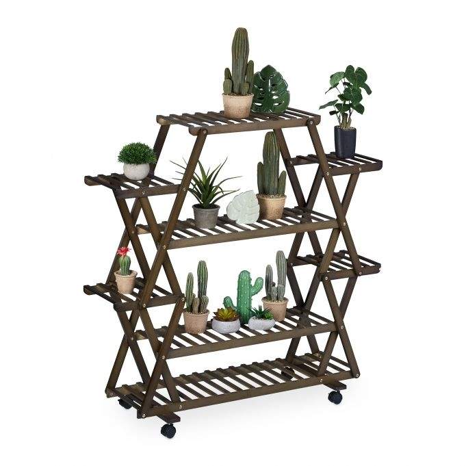 Plantehylle bambus mørkebrun