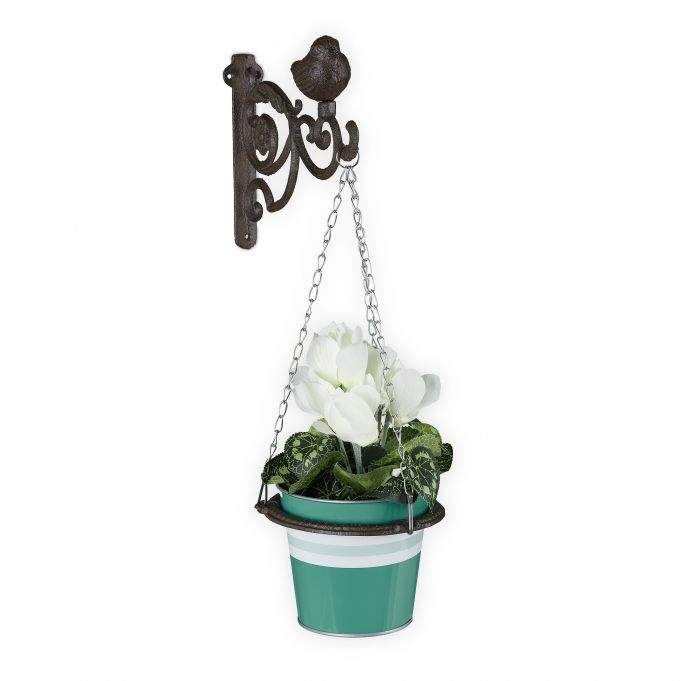Holder for oppheng av blomsterkurv på veggen