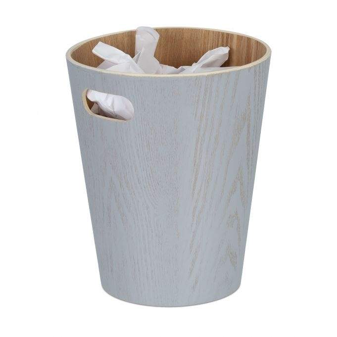 Lys grå treavfallskurv